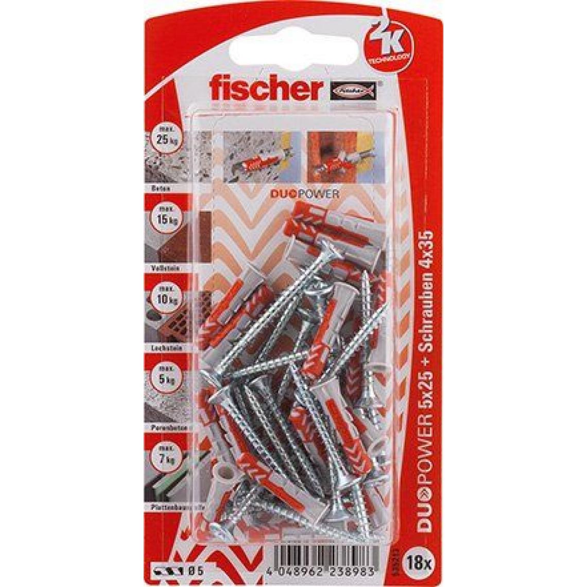Fischer - Fischer Dübelset DUOPOWER 25 mm 535213 1 Set - Cheville