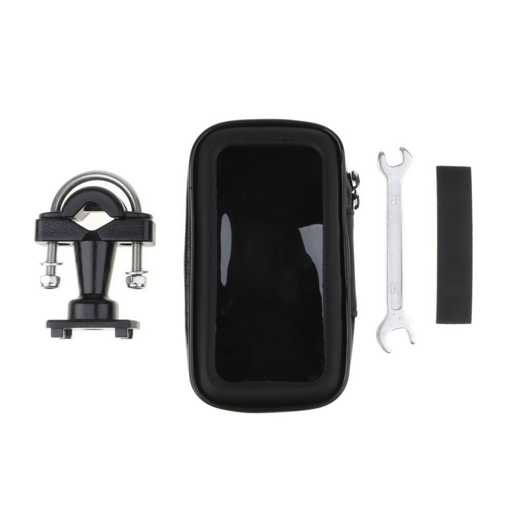 marque generique - sac de téléphone de téléphone imperméable à l'eau de moto avec le support de support de guidon noir l sac - Équerre étagère