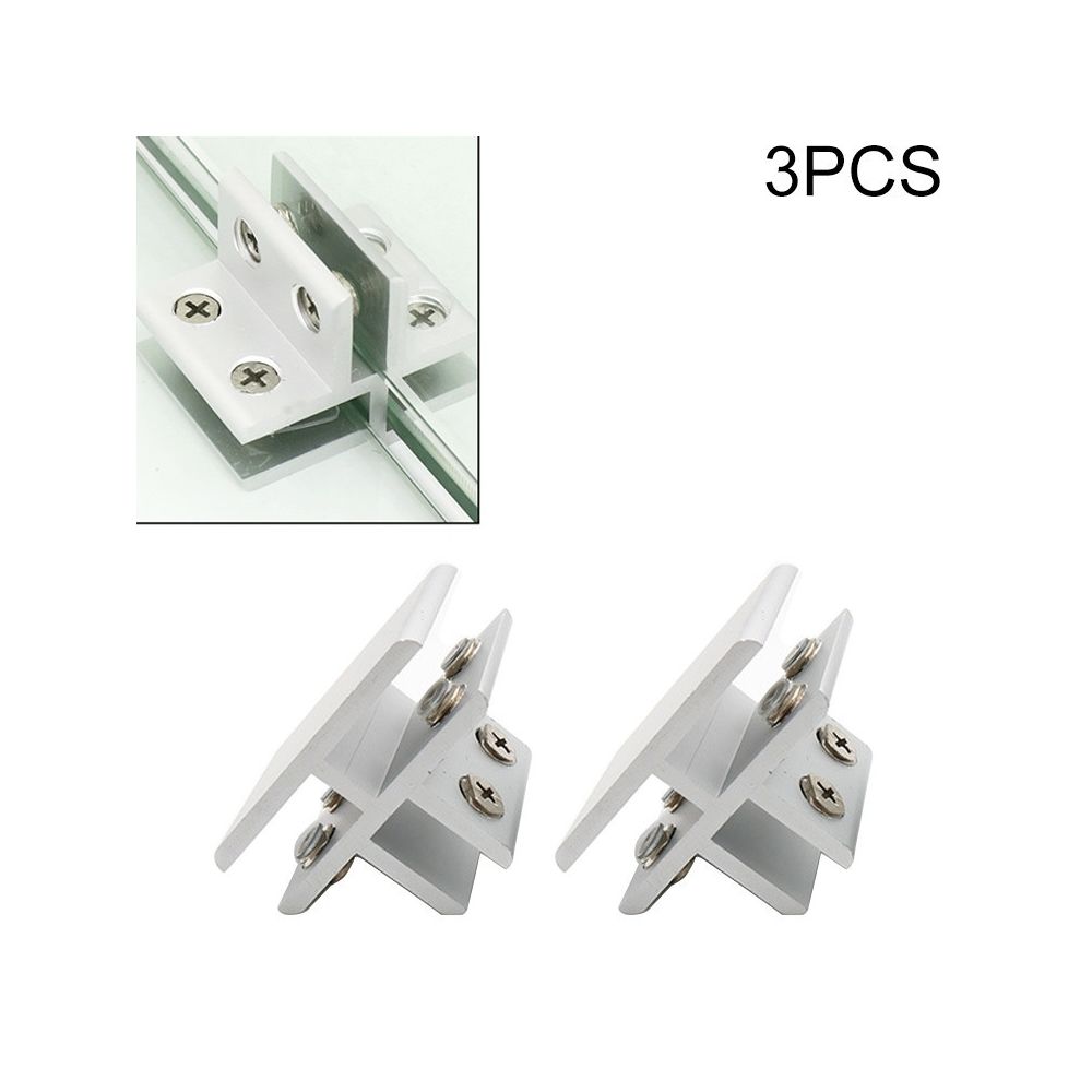 Wewoo - Agrafe de fixation de séparation de Cabinet de pince de combinaison de verre d'alliage d'aluminium de 3 PCStype T clipsé 10-12mm - Visserie