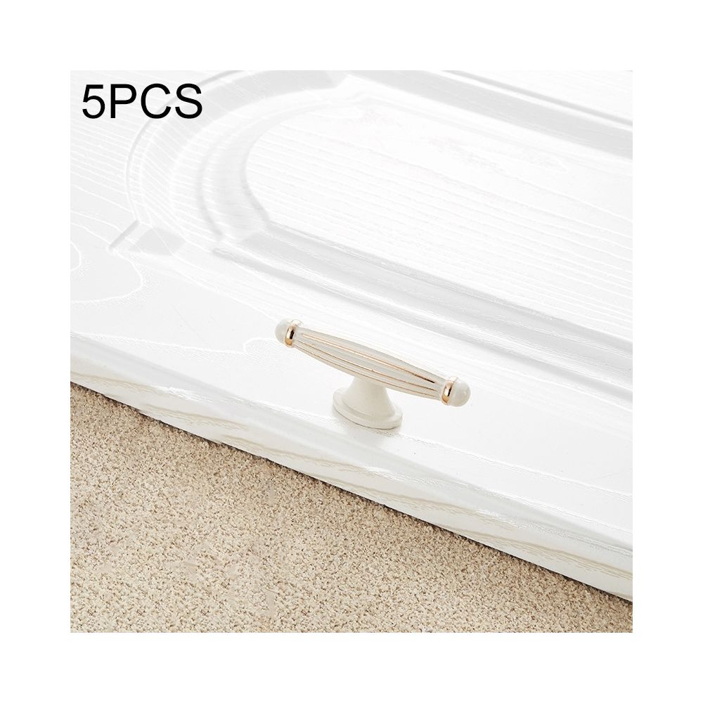 Wewoo - Poignée d'armoire 5 PCS 6064 monotrou blanc ivoire en alliage de zincpoignée de cabinet simple - Poignée de porte