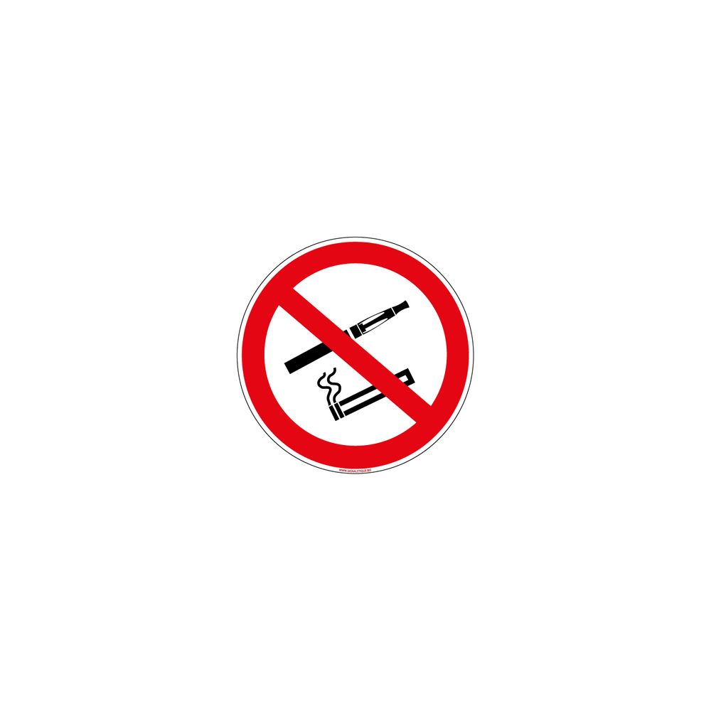 Signaletique Biz - Adhésif Interdiction de Fumer et de Vapoter - Diamètre 350 mm - Protection anti-UV - Extincteur & signalétique
