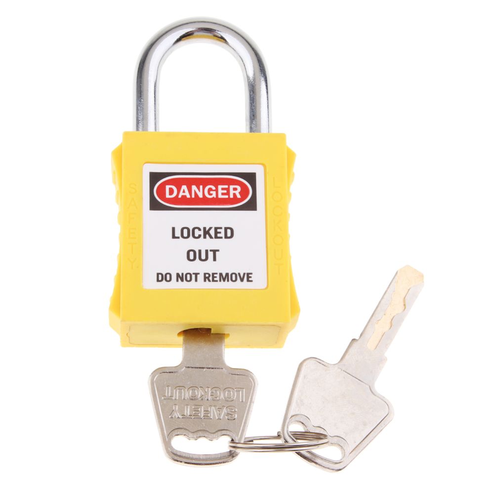 marque generique - Cadenas de verrouillage de sécurité de sécurité à clé jaune différente - Bloque-porte