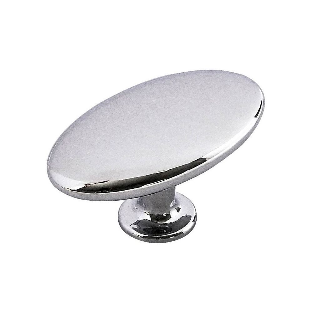 Siro - Bouton de meuble zamac ovale 64 x 36 - Décor : Inox - SIRO - Poignée de meuble