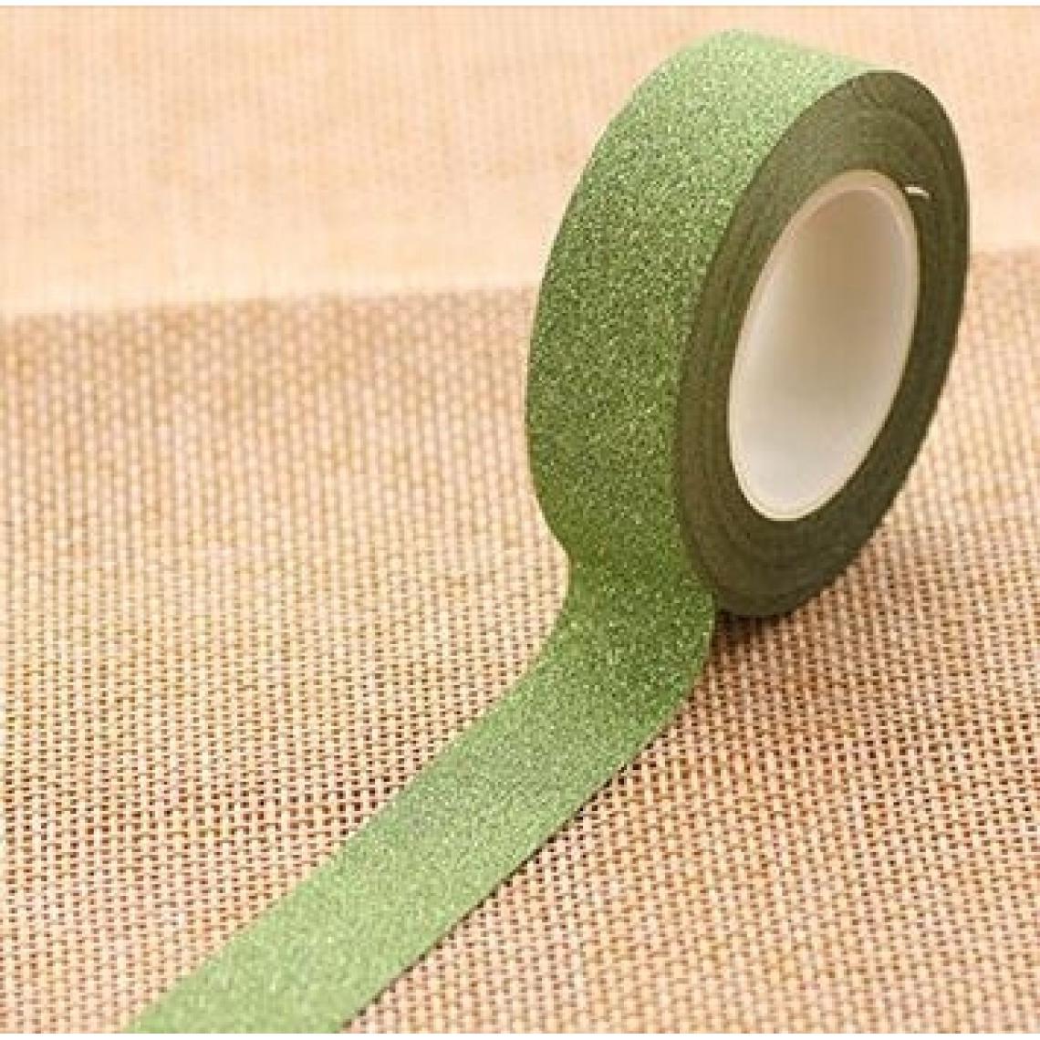 Wewoo - Ruban adhésif Étiquette pour de papier collant Washi Flashruban de bricolagelongueur 10 m vert - Colle & adhésif
