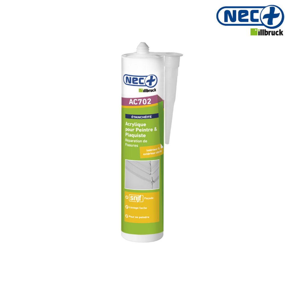 Nec + - Mastic Acrylique Maçonnerie AC702 NEC+ blanc 310ml - Colle & adhésif