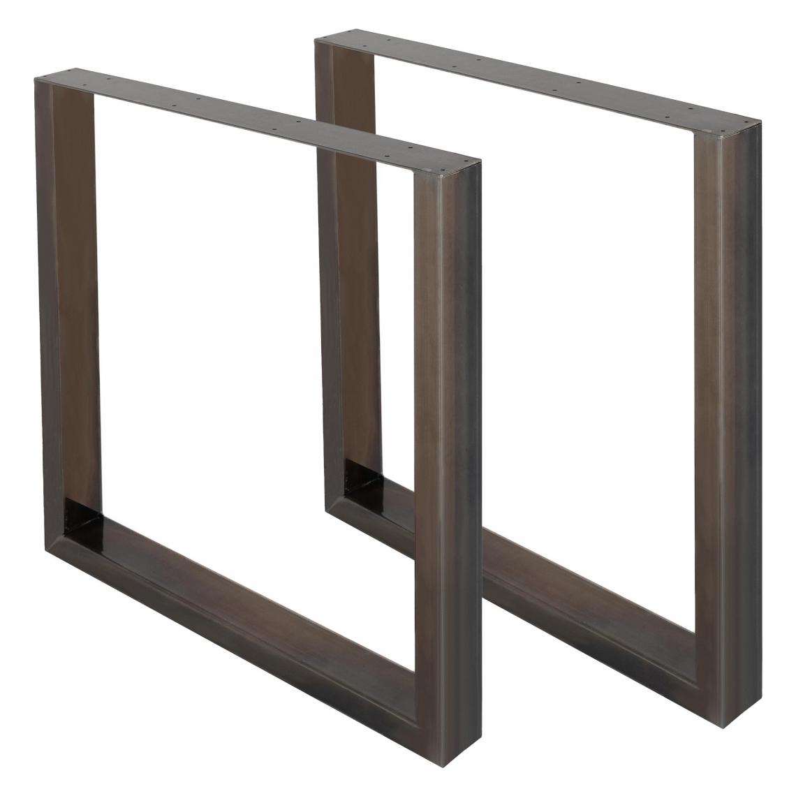 Ecd Germany - Set 2 pieds de table piètement meuble support banc métal anthracite 60 x 72 cm - Pieds & roulettes pour meuble