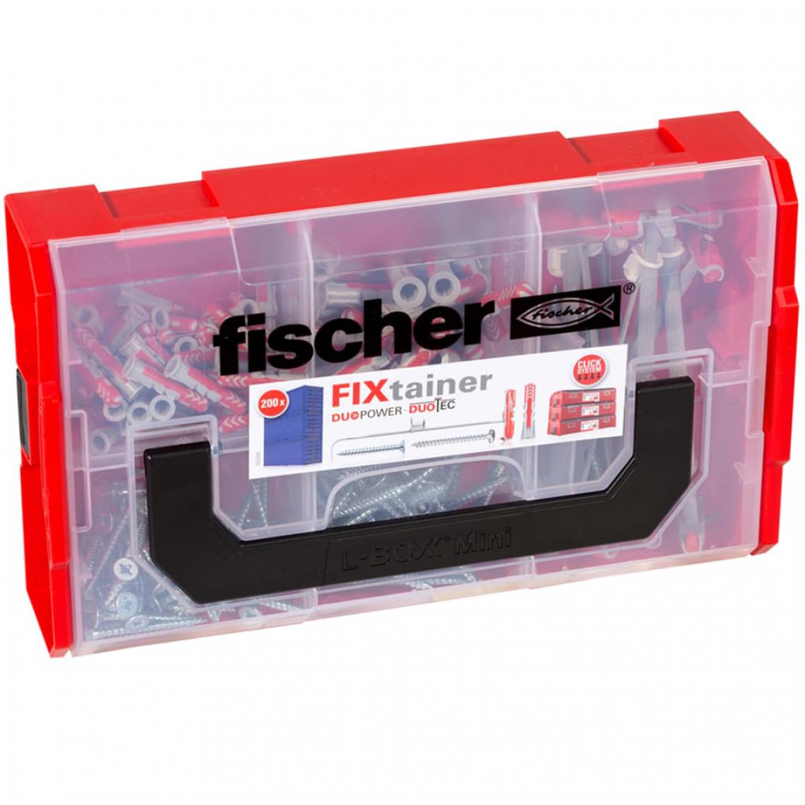 Fischer - Fischer Jeu de chevilles avec vis FIXtainer DUOPOWER/DUOTEC 200 pcs - Cheville