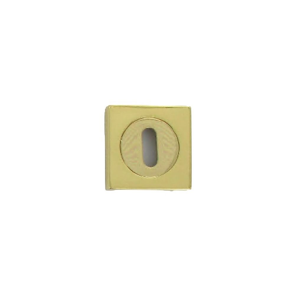 Sama - Rosaces STONE duo 50X50 mm à trou de clé L laiton poli - Poignée de porte
