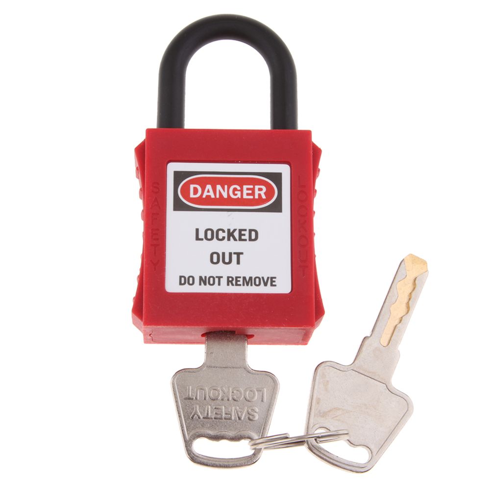 marque generique - Cadenas de consignation de sécurité à clé, manille de hauteur différente de 25mm, rouge_2 - Bloque-porte