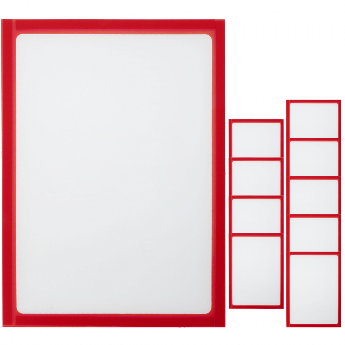 Primematik - Pochette magnétique d'affichage document en format A3 avec cadre flexible rouge (5 pièces) - Extincteur & signalétique
