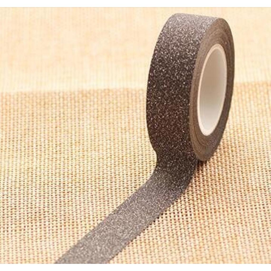 Wewoo - Ruban adhésif Étiquette pour de papier collant Washi Flashruban de bricolage décoratiflongueur 10 m noir - Colle & adhésif