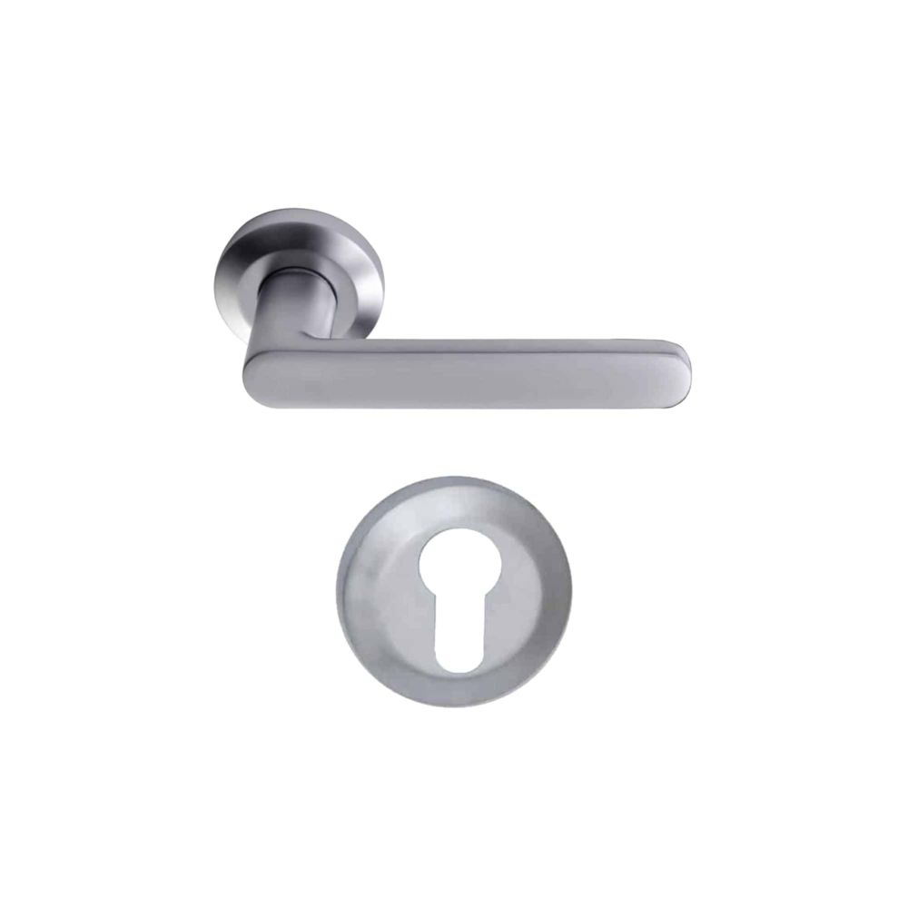 marque generique - Pack poignée et rosace de porte Aluminium - Metro - Finition Chrome perle - Poignée de porte