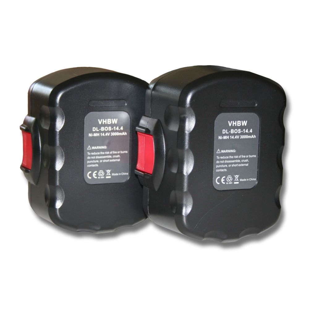 Vhbw - Lot 2 batteries vhbw 3000mAh (14.4V)pour outils Bosch 13614, 13614-2G, 15614, 1661, 1661K. Remplace: Bosch 2 607 335 264, 2 607 335 276, 2 607 335 465 - Clouterie