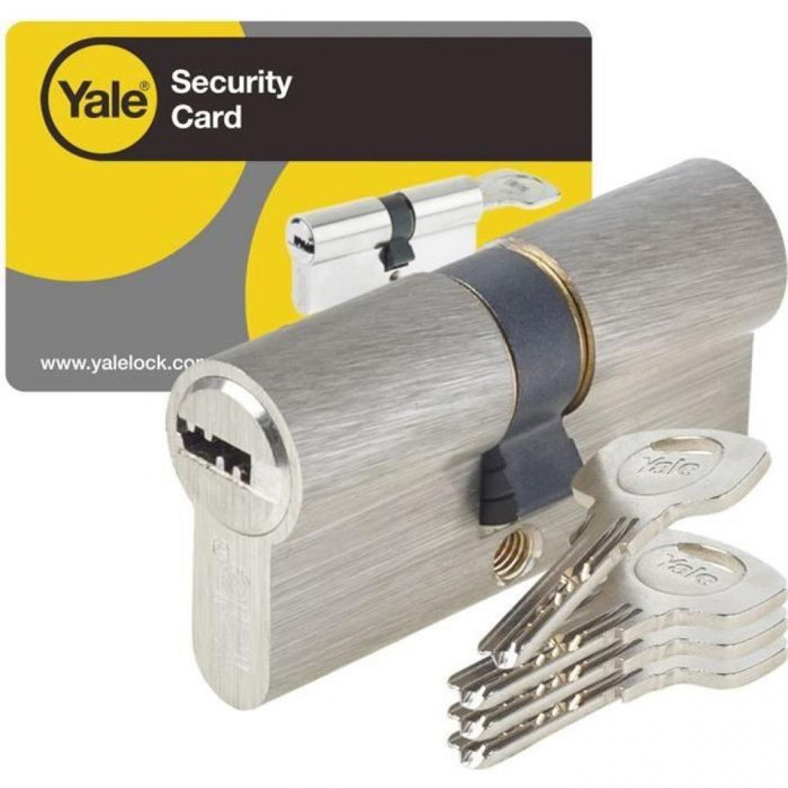 Yale - Yale YC1000+ Cylindre de Serrure Débrayable 40x50 mm pour Porte Entrée, 6 Goupilles, 4 Clés - Cylindre de porte