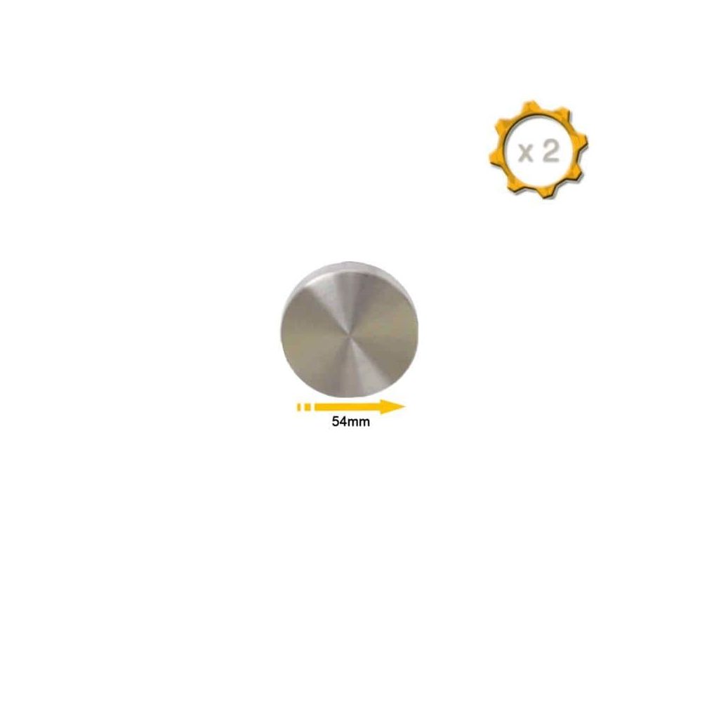 marque generique - Rosaces rondes borgne - finition inox brossé mat - diamètre 54mm x2 - Poignée de porte