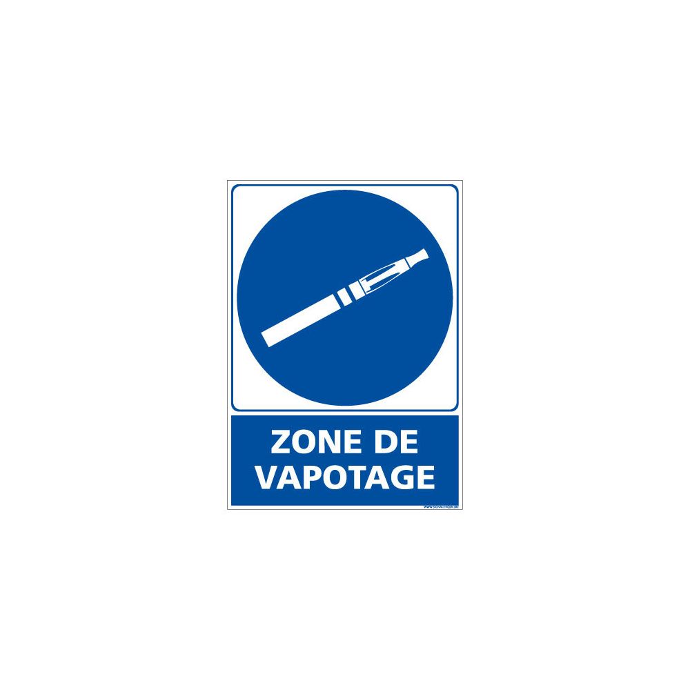 Signaletique Biz - Adhésif Zone de Vapotage - Dimensions 350x125 mm - Protection anti-UV - Extincteur & signalétique