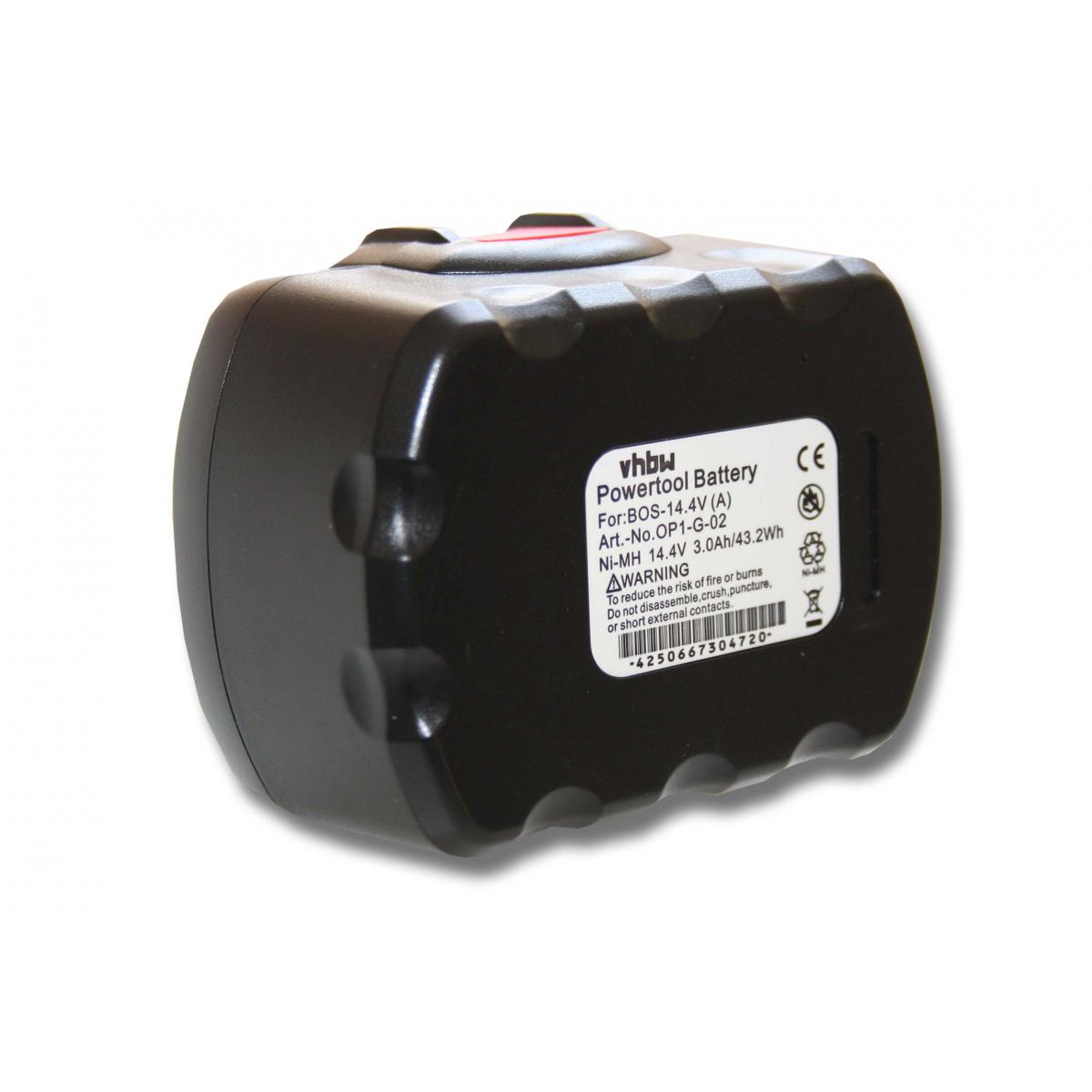 Vhbw - vhbw Batterie compatible avec Bosch PSB 14,4 V-i, PSR 140, 3670 outil électrique (3000mAh NiMH 14,4V) - Clouterie