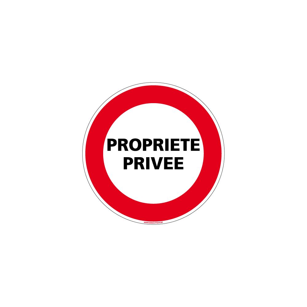 Signaletique Biz - Adhésif Propriété Privée Interdiction de Circuler - Diamètre 350 mm - Protection anti-UV - Extincteur & signalétique