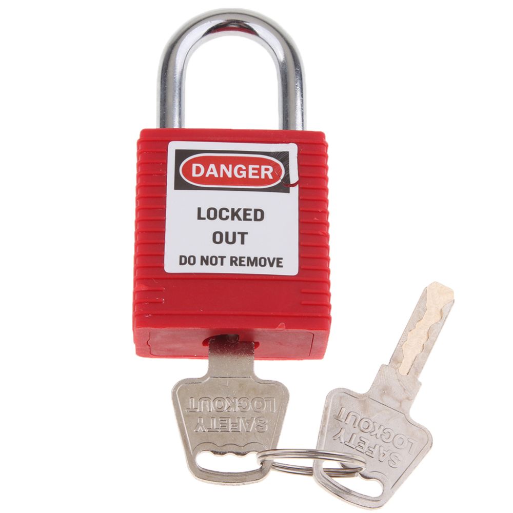 marque generique - cadenas de verrouillage de sécurité à clé différent 25mm métal extérieur rouge - Bloque-porte