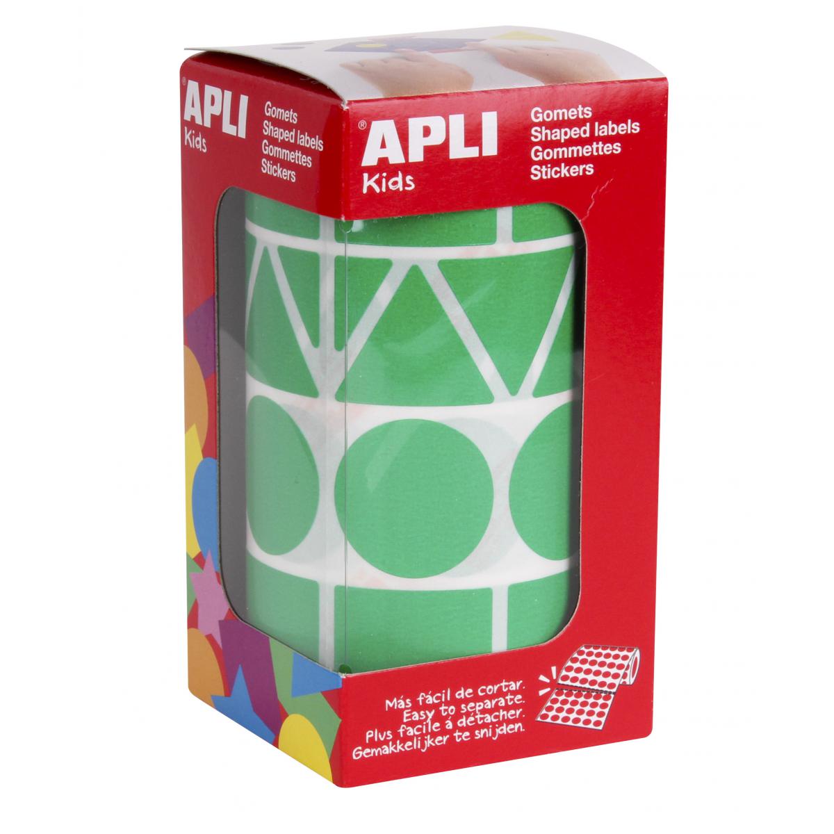 Apli Agipa - Gommettes rouleau formes géométrique 27 mm vert x 1 357 - Apli Agipa - Colle & adhésif
