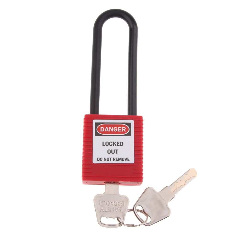 marque generique - cadenas de verrouillage de sécurité à clé différente sécurité extérieure 76mm nylon rouge - Bloque-porte