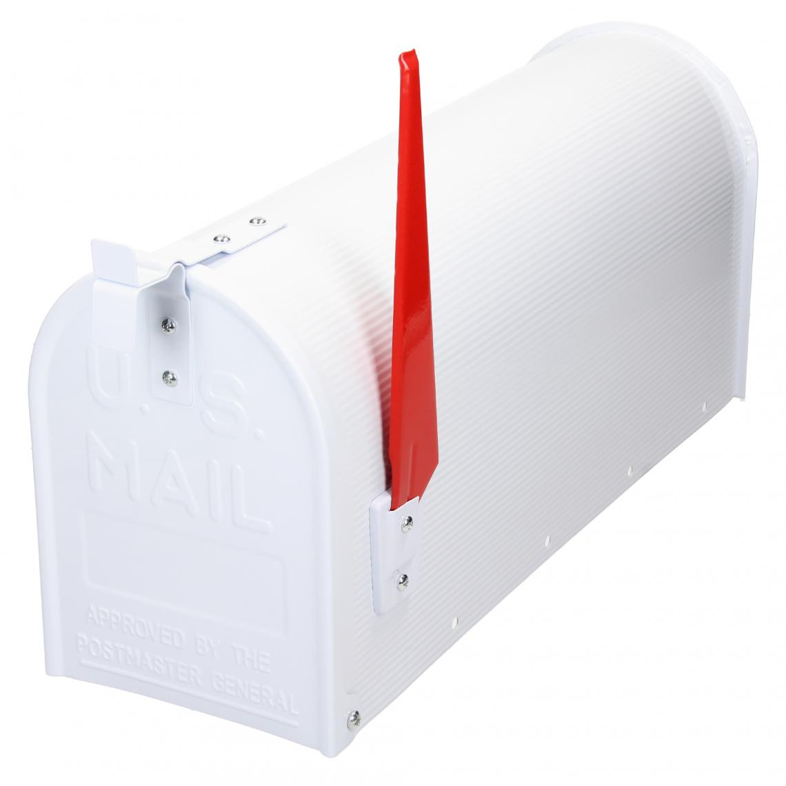 ML design modern living - Boîte aux lettres américaine mailbox fente pour journaux sur pied en alu blanc - Boîte aux lettres