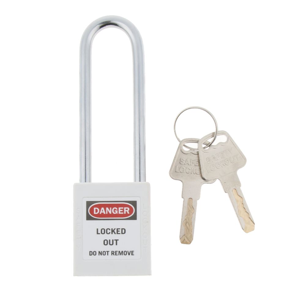 marque generique - cadenas de verrouillage de sécurité de sécurité à clé différente, pa, blanc d'acier inoxydable - Bloque-porte