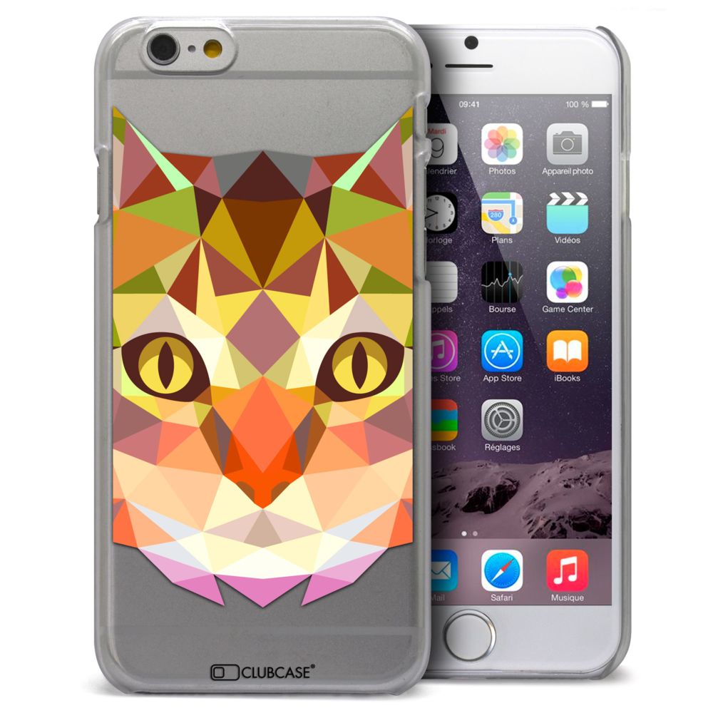 Caseink - Coque Housse Etui iPhone 6 / 6s 4.7 [Crystal HD Polygon Series Animal - Rigide - Ultra Fin - Imprimé en France] - Chat - Coque, étui smartphone