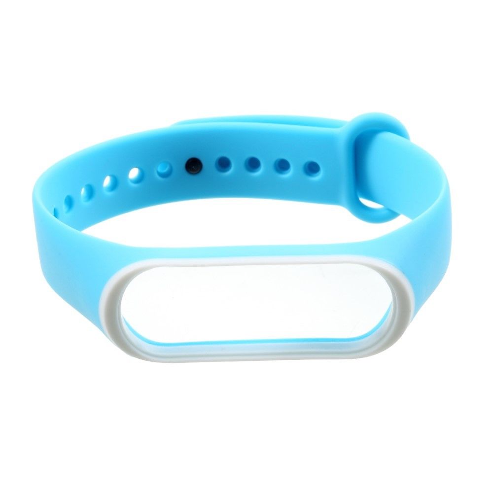 marque generique - Bracelet en silicone réglable blanc/bleu clair pour votre Xiaomi Mi Band 3 - Autres accessoires smartphone