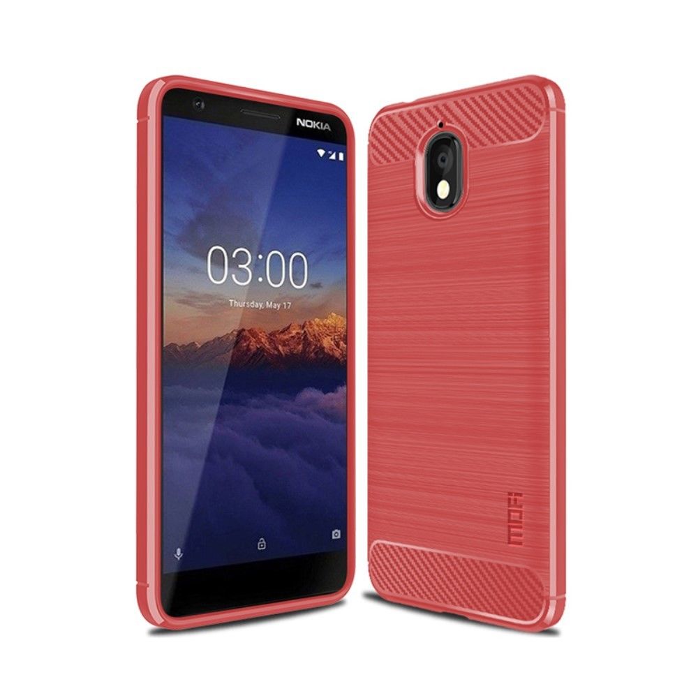marque generique - Coque en TPU fibre de carbone rouge pour votre Nokia 3.1 - Autres accessoires smartphone