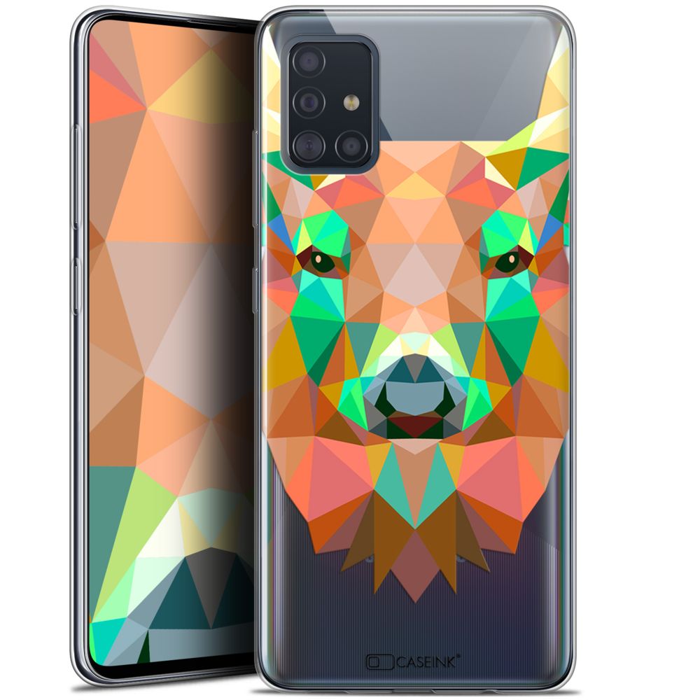 Caseink - Coque Pour Samsung Galaxy A51 (A515) (6.5 ) [Gel HD Polygon Series Animal - Souple - Ultra Fin - Imprimé en France] Cerf - Coque, étui smartphone