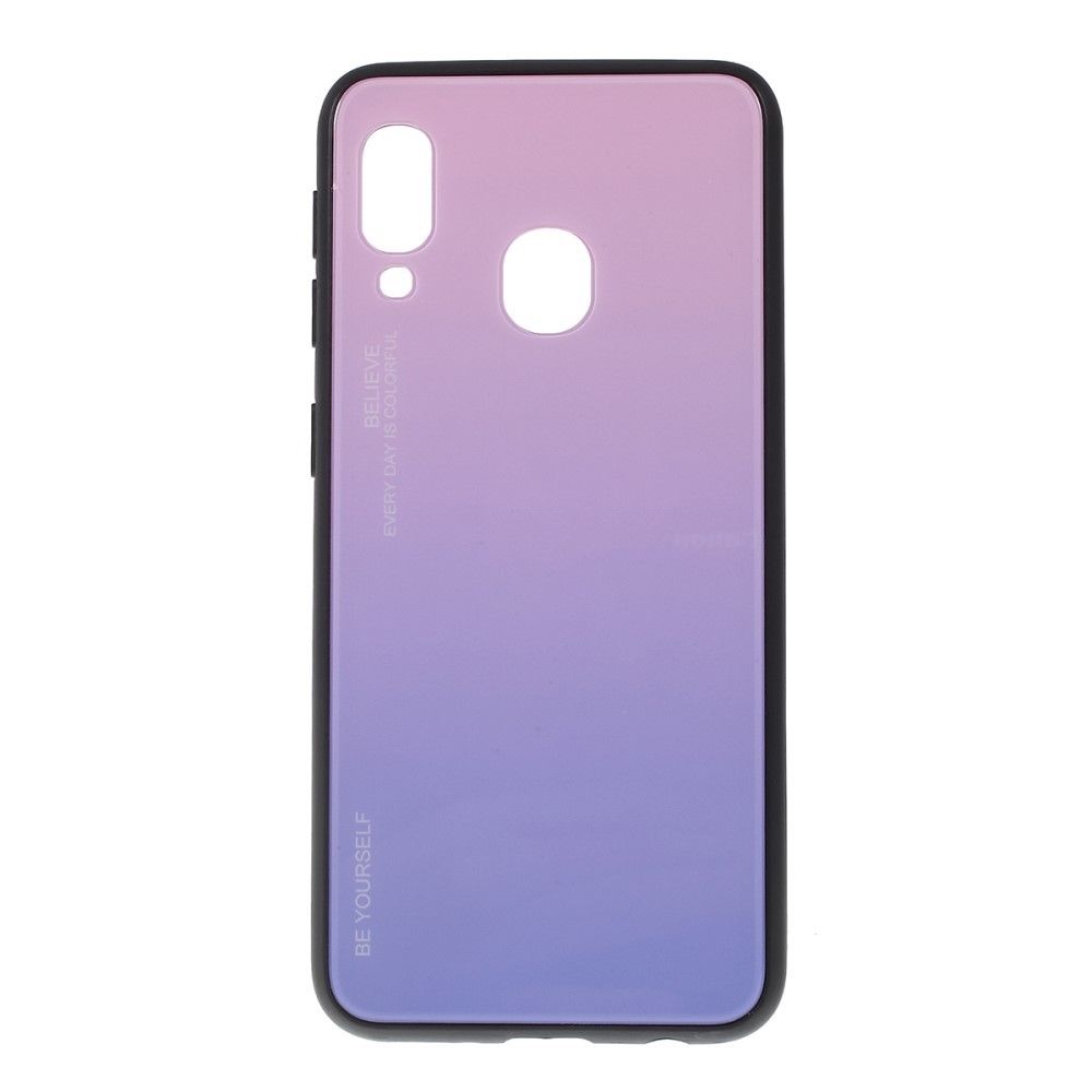 marque generique - Coque en TPU verre hybride dégradé rose/violet pour votre Samsung Galaxy A20e - Coque, étui smartphone