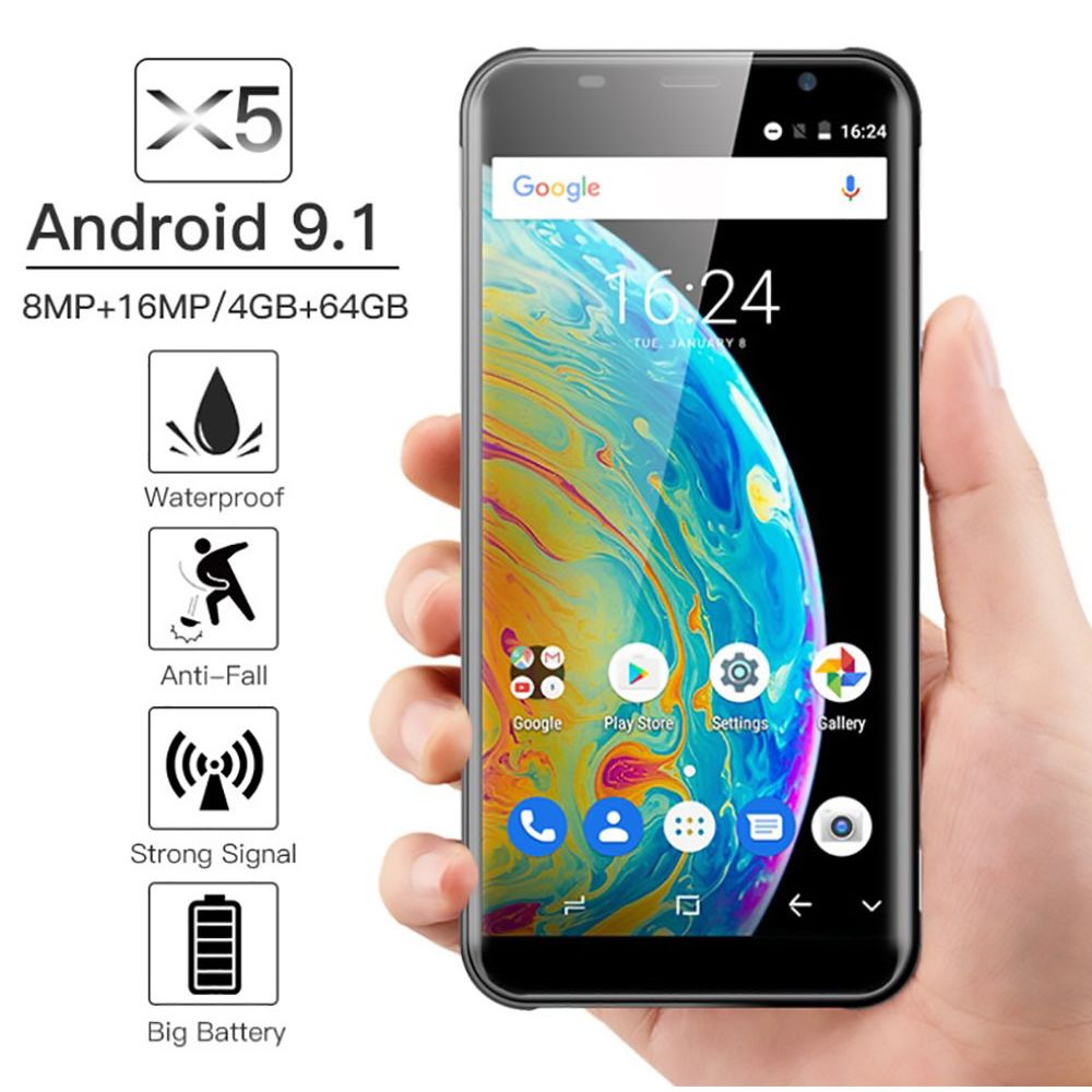 Nw 1776 - NW 1776 Smartphone Android à trois épreuves, Smartphone 3G robuste noir + déverrouillage d'empreintes digitales double face de 1 Go, 5,5 pouces (noir) - Smartphone Android