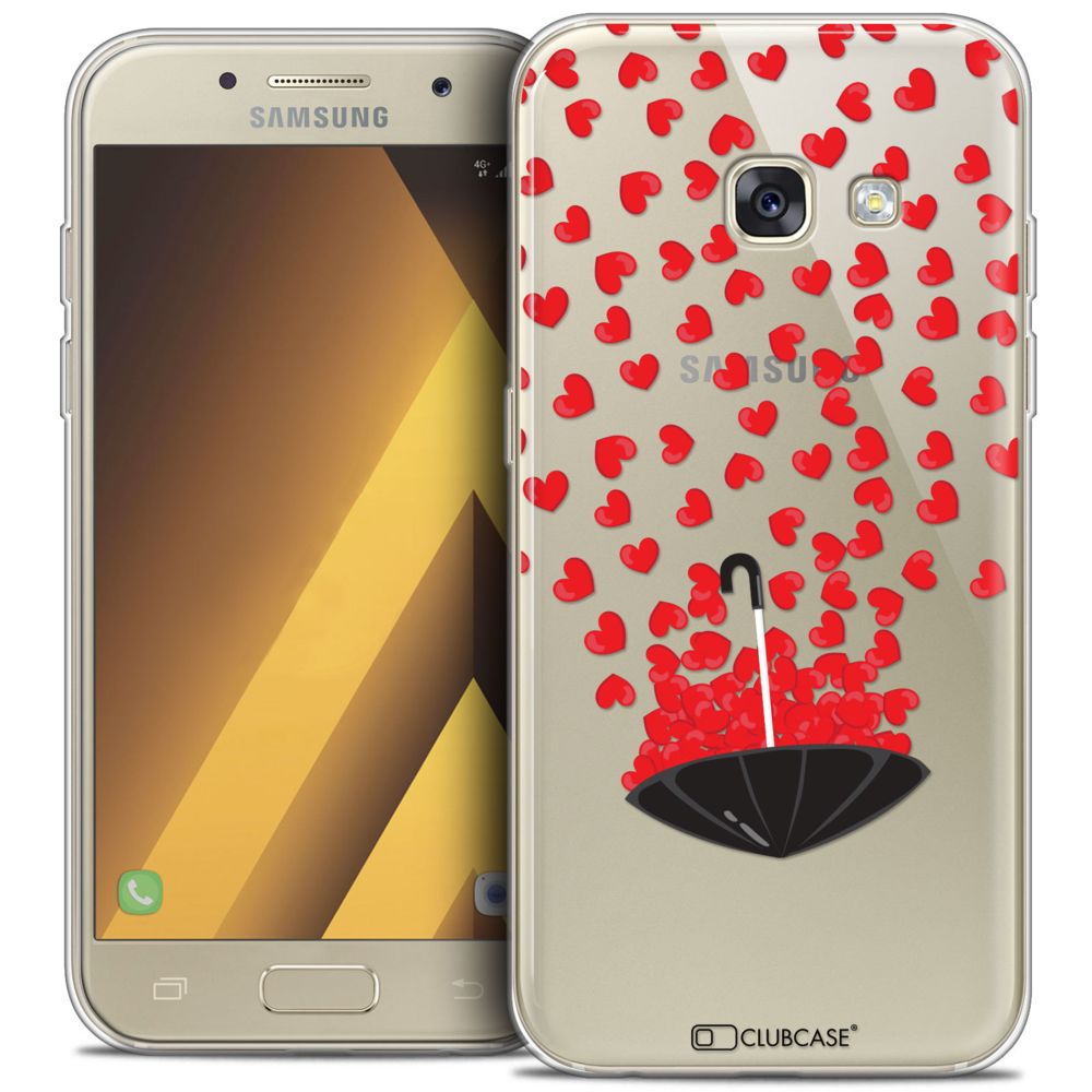 Caseink - Coque Housse Etui Samsung Galaxy A7 2017 A700 (5.7 ) [Crystal Gel HD Collection Love Saint Valentin Design Parapluie d'Amour - Souple - Ultra Fin - Imprimé en France] - Coque, étui smartphone