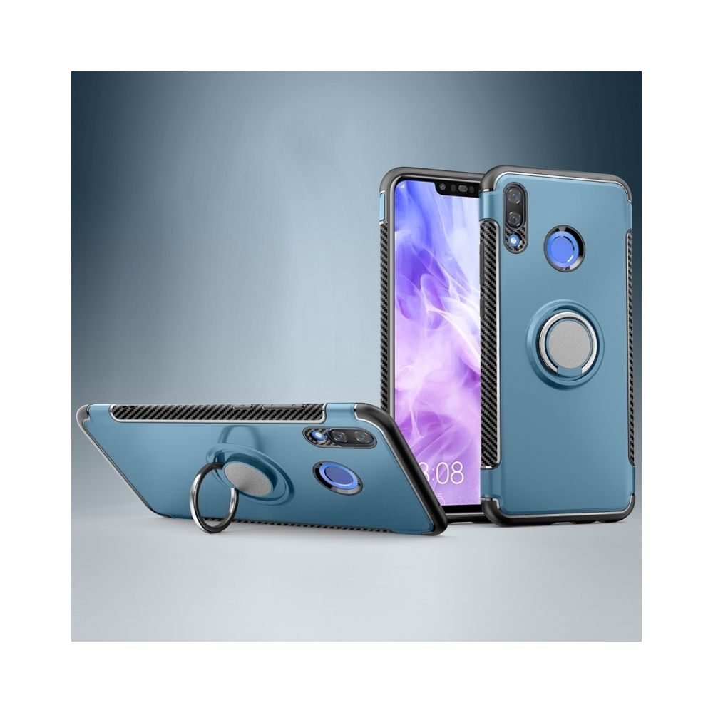 Wewoo - Etui de protection magnétique pour support de bague de rotation à 360 degrés pour Huawei Nova 3 (bleu marine) - Coque, étui smartphone