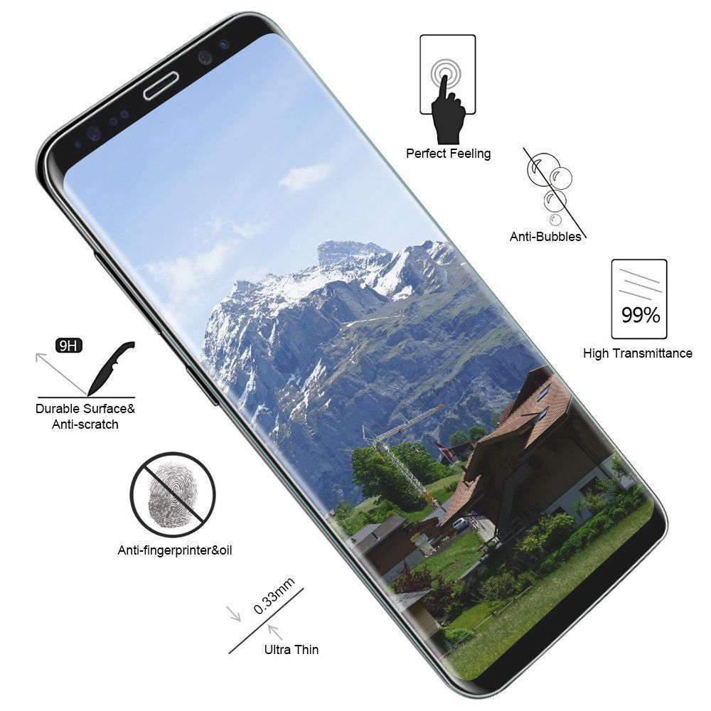 Cabling - CABLING® Galaxy S8 Protection Ecran - Protection écran Verre Trempé Glass Screen Protector pour Samsung Galaxy S8 [Curved 3D] - Protection écran smartphone