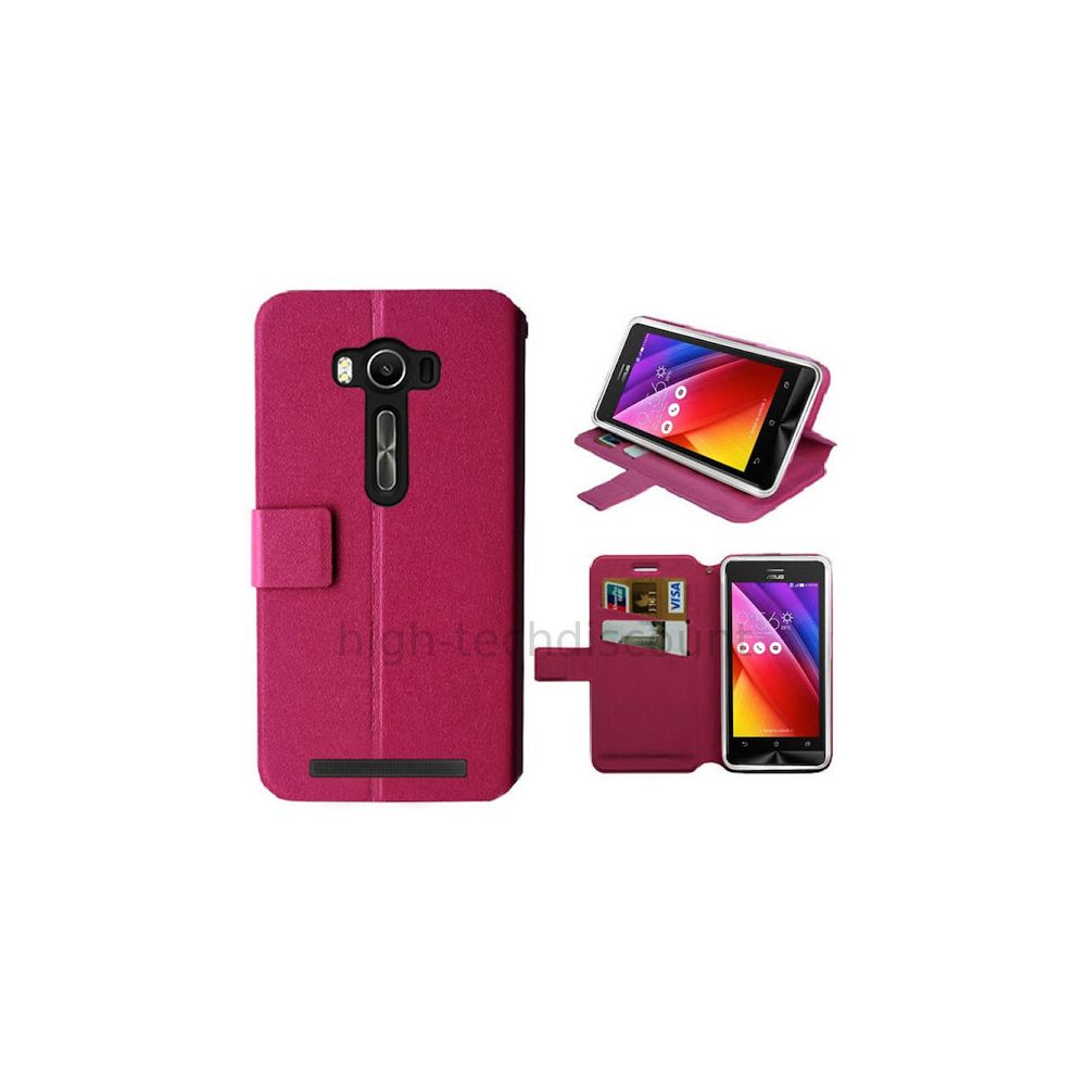 Htdmobiles - Housse etui coque pochette portefeuille pour Asus Zenfone 2 Laser ZE550KL + film ecran - ROSE - Autres accessoires smartphone