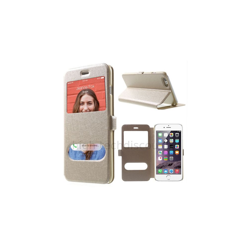 Htdmobiles - Housse etui coque portefeuille view case pour Apple iPhone 6 (4.7) + film ecran - OR - Autres accessoires smartphone