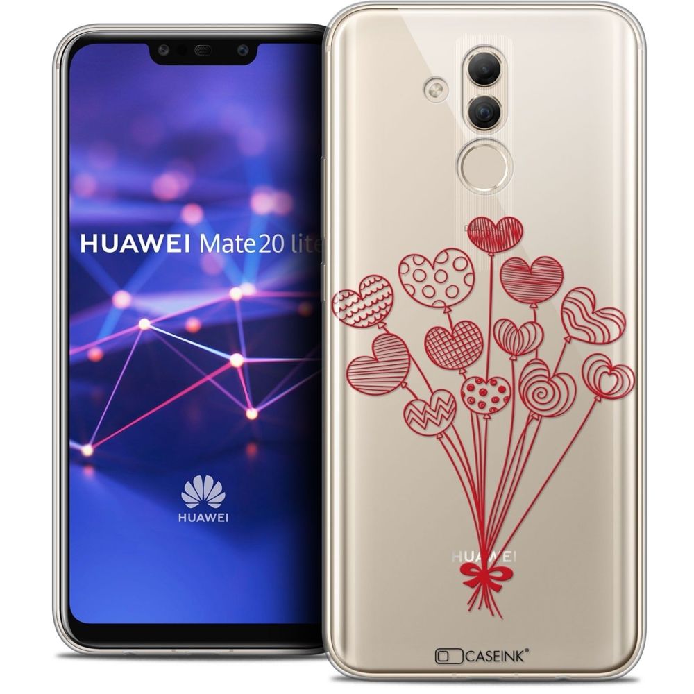 Caseink - Coque Housse Etui Huawei Mate 20 Lite (6.3 ) [Crystal Gel HD Collection Love Saint Valentin Design Ballons d'amour - Souple - Ultra Fin - Imprimé en France] - Coque, étui smartphone