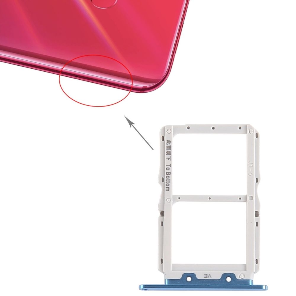 Wewoo - Tiroir de Carte SIM Bac à SIM + à SIM pour Huawei Nova 4 bleu - Autres accessoires smartphone