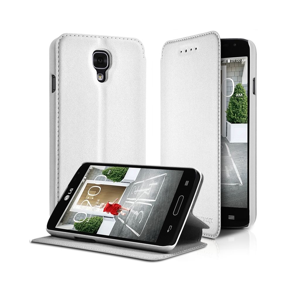 Karylax - Housse Coque Etui à rabat latéral Fonction Support Couleur Blanc pour LG F70 + Film de protection - Autres accessoires smartphone