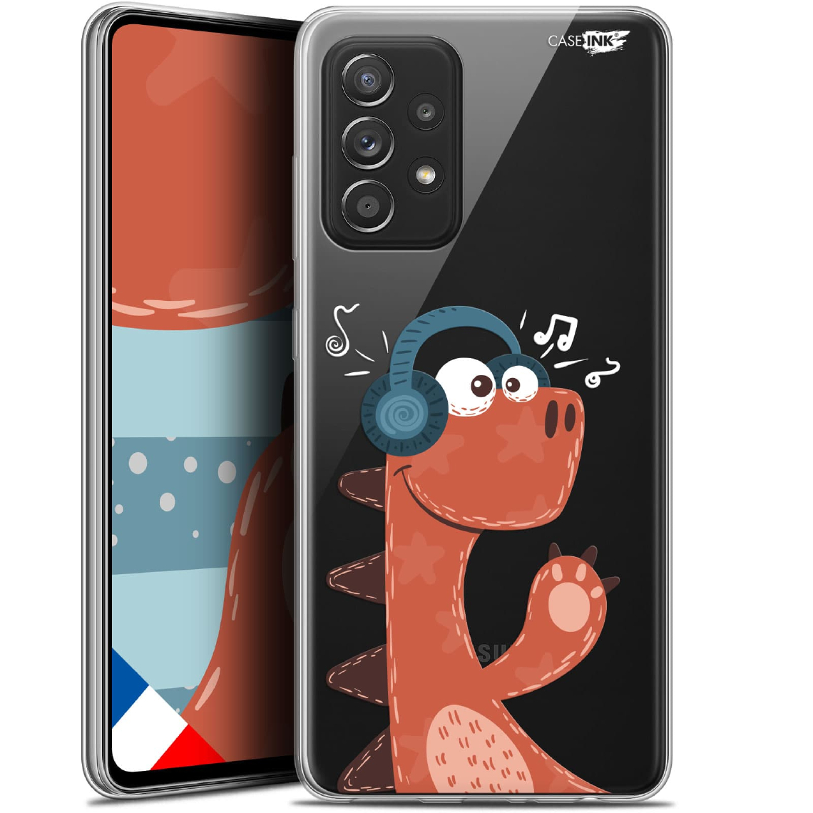 Caseink - Coque arrière Samsung Galaxy A52 5G (6.5 ) Gel HD [ Nouvelle Collection - Souple - Antichoc - Imprimé en France] Sketchy Dinausaure - Coque, étui smartphone