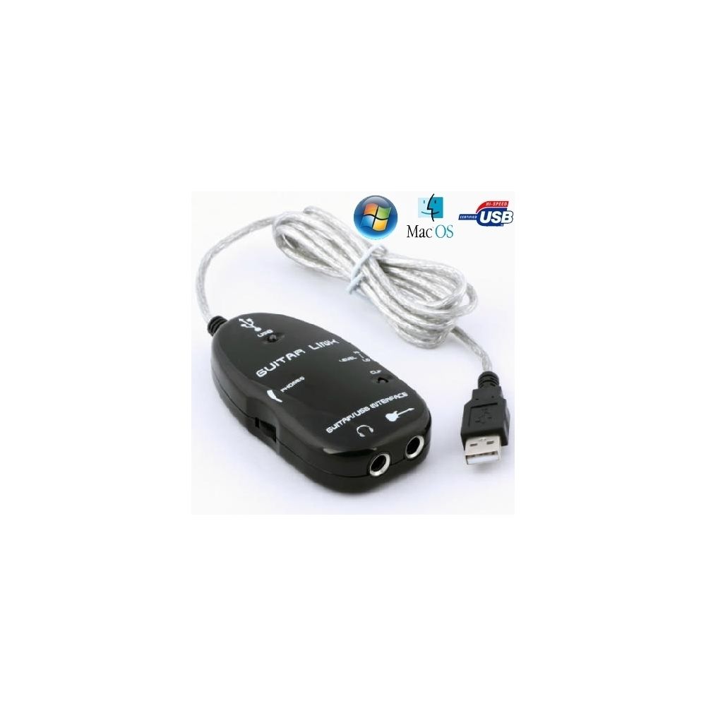 Wewoo - Noir pour Guitare PC MAC Interface d'enregistrement Câble USB - Accessoires instruments à cordes