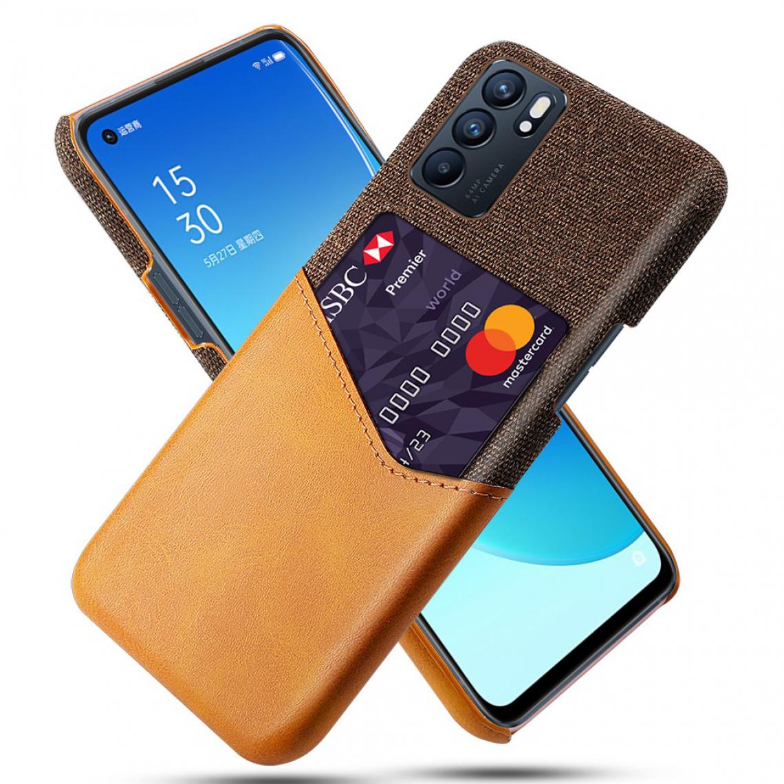 Other - Coque en TPU + PU Texture avec porte-carte orange pour votre Oppo Reno6 - Coque, étui smartphone