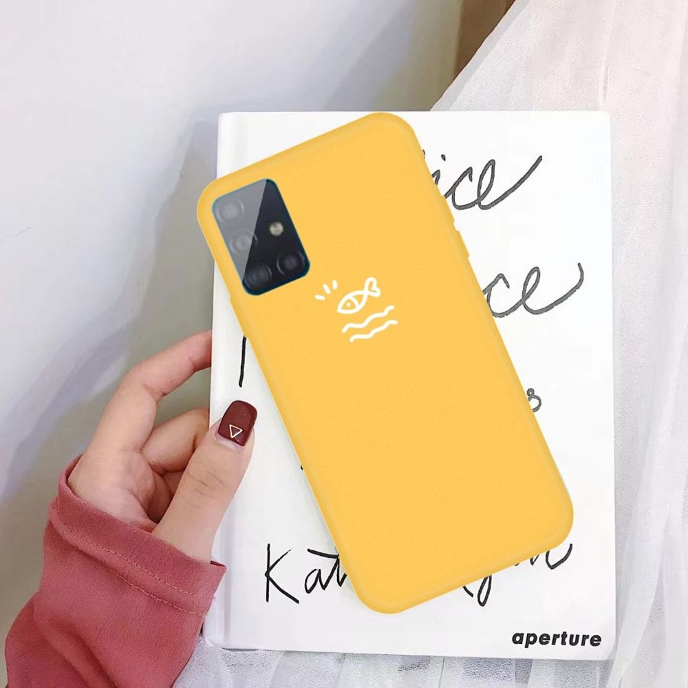 Wewoo - Coque Housse de protection en TPU givré pour Samsung Galaxy A71 Little Fish Pattern jaune - Coque, étui smartphone