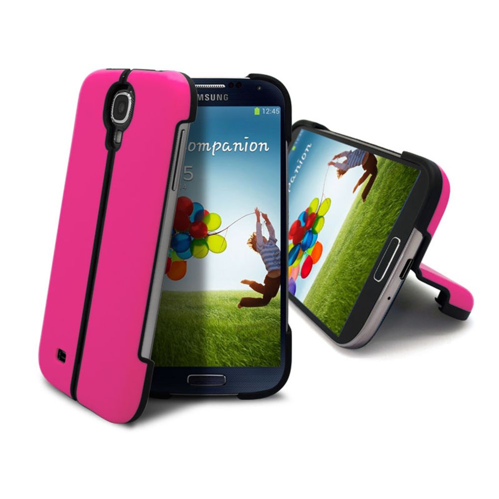 Caseink - Coque Housse Etui Sport Line Stand Galaxy S4 i9500 Rose - Coque, étui smartphone