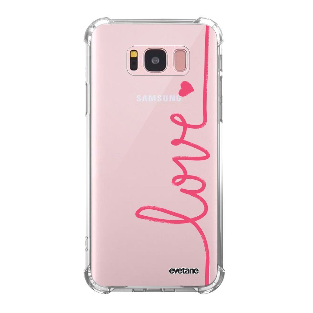 Evetane - Coque Samsung Galaxy S8 anti-choc souple avec angles renforcés transparente Love Evetane - Coque, étui smartphone