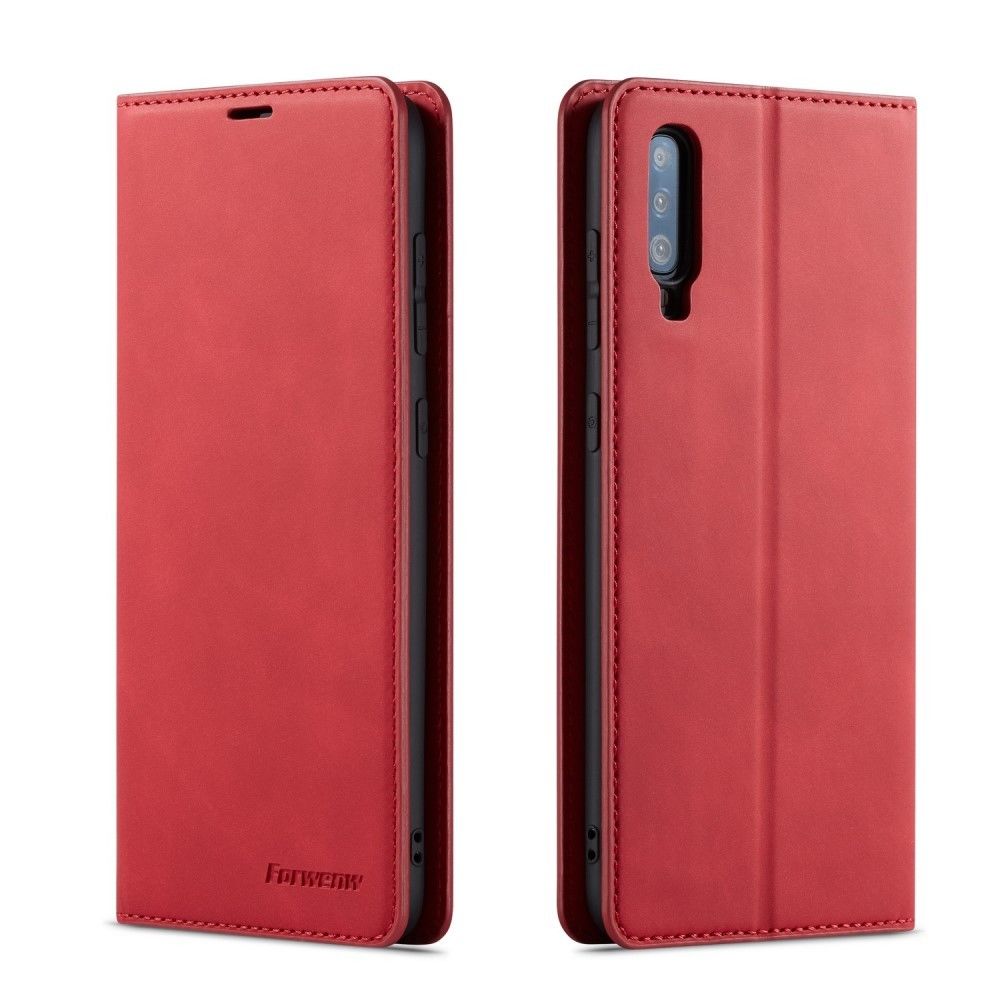 marque generique - Etui en PU auto-absorbé avec support rouge pour Samsung Galaxy A70 - Coque, étui smartphone