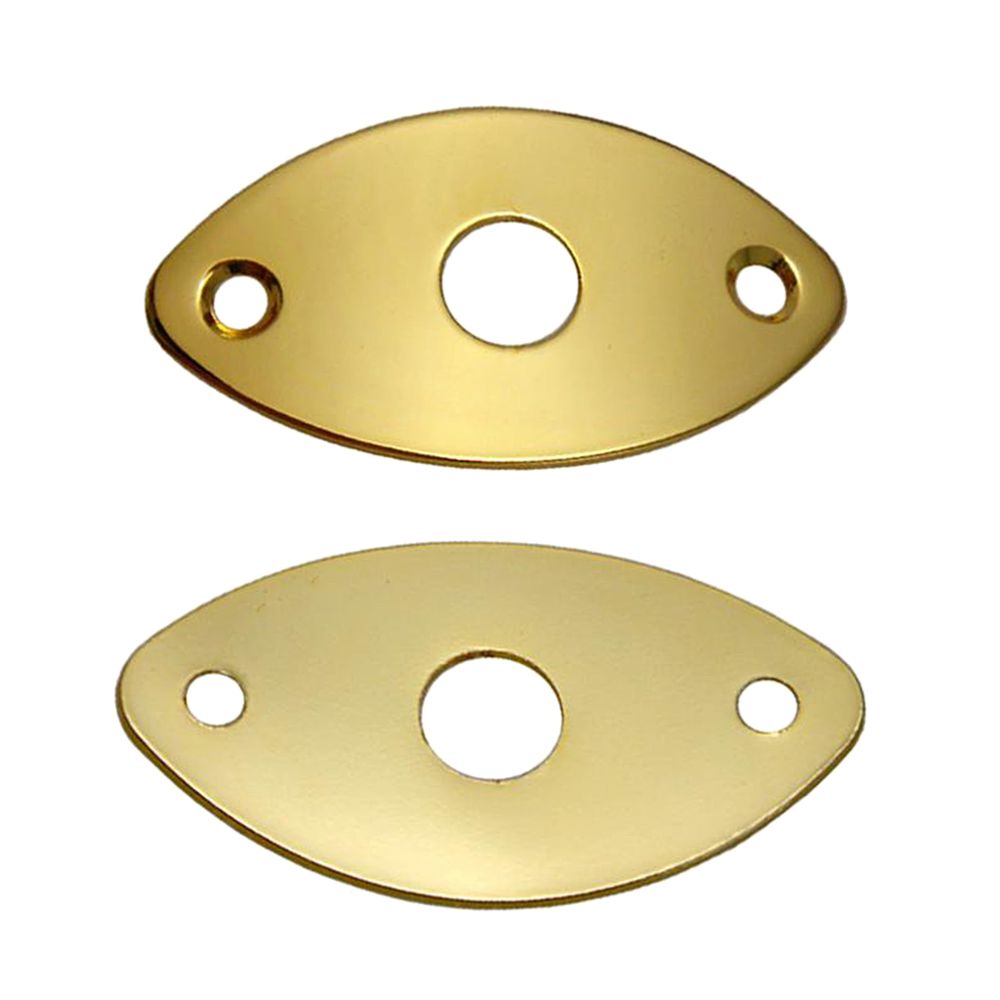 marque generique - Plaque de jack courbée ovale en métal 2 pièces pour guitare électrique - Accessoires instruments à cordes