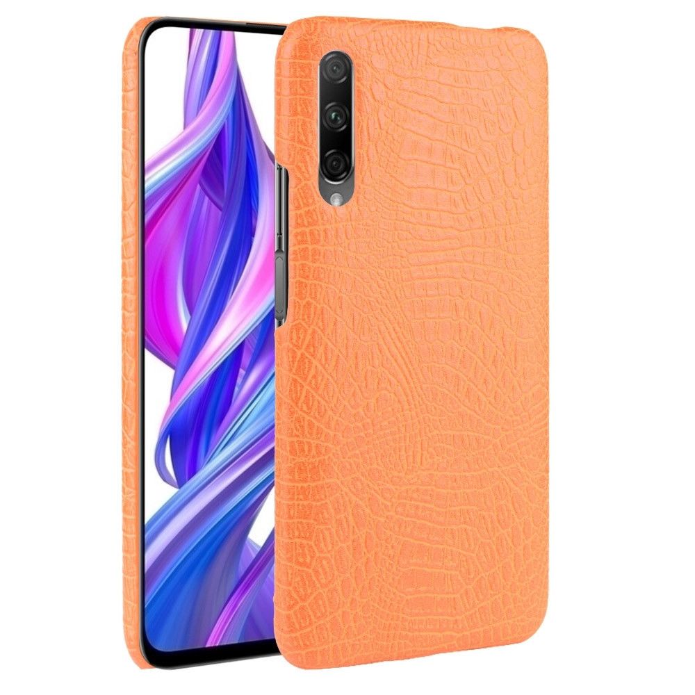 Wewoo - Coque Pour Huawei P Smart Pro 2019 / 9X Shockproof Crocodile Texture PC + PU Case Orange - Coque, étui smartphone